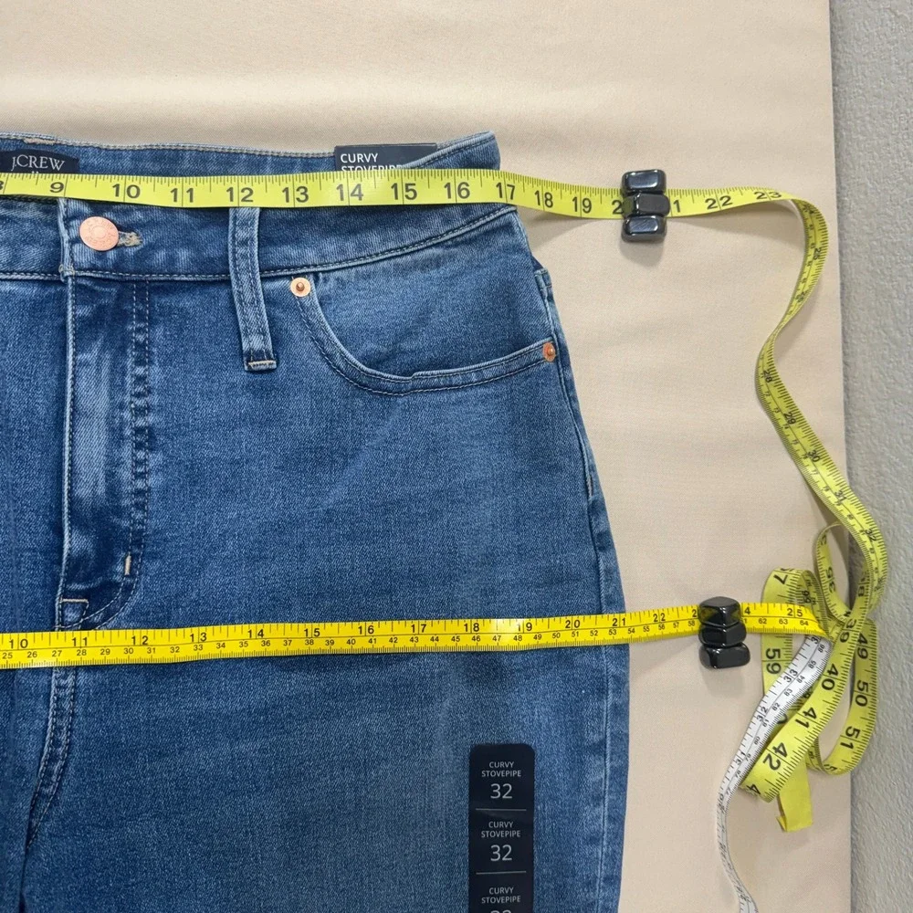 J.Crew‎ Curvy Stovepipe Jeans Signature Stretch Blue Size 32 Casual Classic NWT